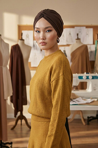 Aisha's Design Bone din bumbac pieptănat Mihrace, B-4, maro