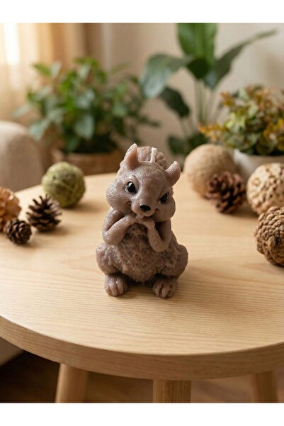 NovaNestbyYA Dekoratif Kokulu Sincap Mum | Ev & Ofis & Banyo | 7x5 cm | El Y ...