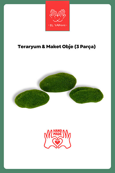 HOBİ 2 Adet Küçük Boy 1 Adet Büyük Boy Dekoratif Yapay Yosun Topları