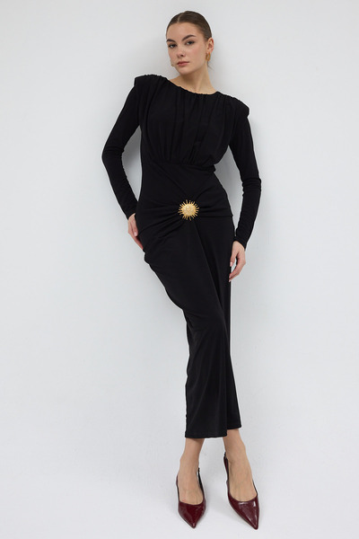 Rays فستان بوردو صن توك بالكولور مزود برباط وأكمام طويلة 252639