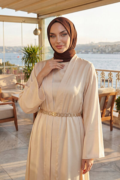 Aisha's Design Tesettür Boneli Pratik Şifon Şal,Kahverengi,PS-46