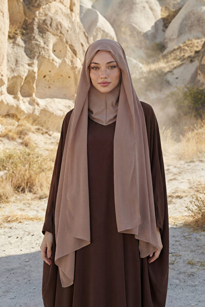 Aisha's Design شال شيفون عملي من تيسيتير بونيلي، لون مينك داكن، PS-46