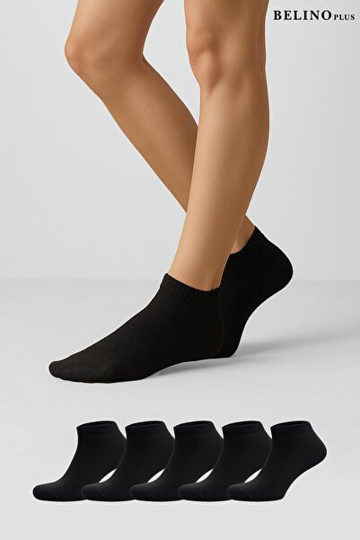 BELİNOPLUS Pachet de 5 șosete pentru femei Bamboo, respirabile, anti-transpirație, de culoare neagră