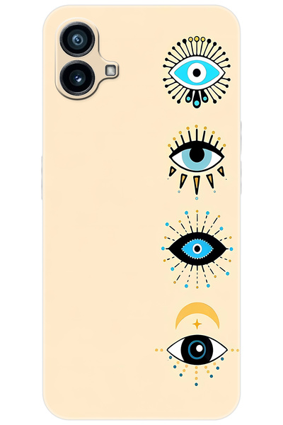 NOTHING Phone 1 (2023) Uyumlu Kılıf Desen Baskılı Silikon Nazar Gözler STK:74...