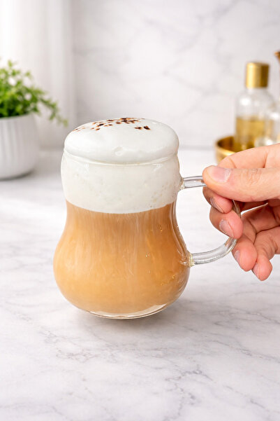 YzHome 1 Adet Borosilikat Cam Kulplu Pinterest Armut Model Bardak Kupa 250ml