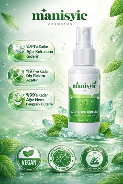 Manisvie Ağız Kokusu Önleyici Sprey 50ml (ALKOLSÜZ) Ağız Kokusu Giderici 50ml