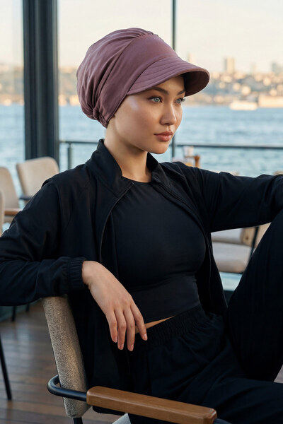 Aisha's Design Șapcă din bumbac pieptănat cu vizor, B-73, trandafir uscat