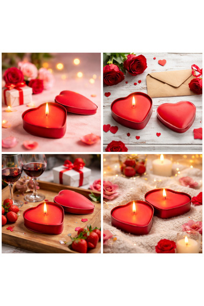 Bozkurt Mum Hediyelik Aromalı Metal Kutulu Kalpli Mum