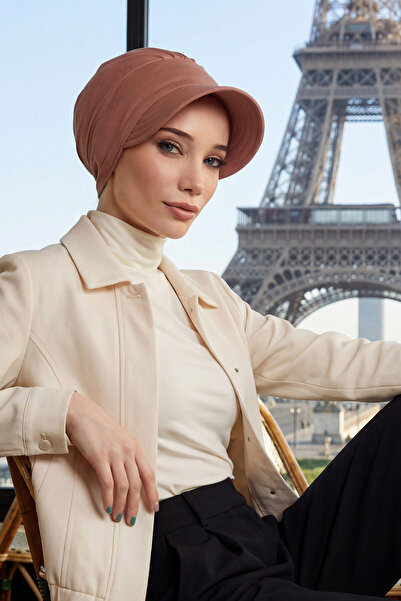 Aisha's Design Șapcă din bumbac pieptănat cu vizor, B-73, maro închis