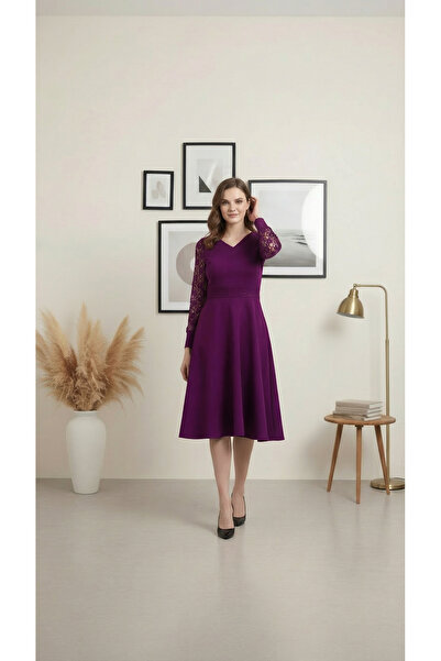 Rokka Moda V Yaka Midi Boy Elbise