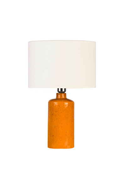 MOENAStudio Delhi Lampshade – Orange Ceramic Body, Cream Hat