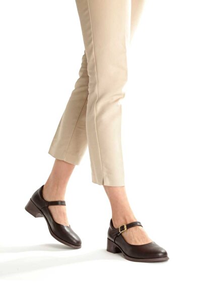 Hanımsoller Kadın Loafer Balerin Ayakkabı acı kahve cild