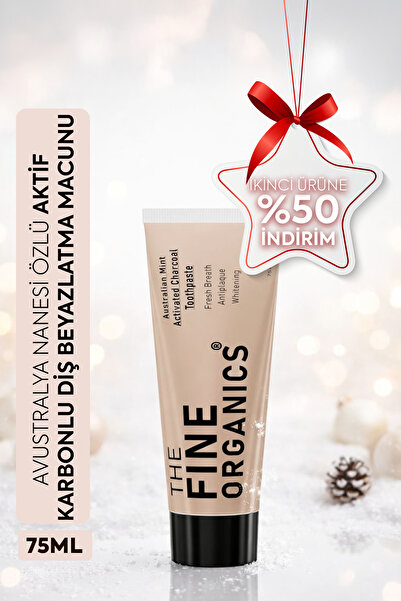 THE FINE ORGANICS Avustralya Nanesi Özlü Beyazlatıcı Aktif Karbon Diş Macunu,...