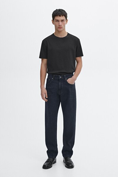 Massimo Dutti Kısa kollu merserize pamuklu t-shirt