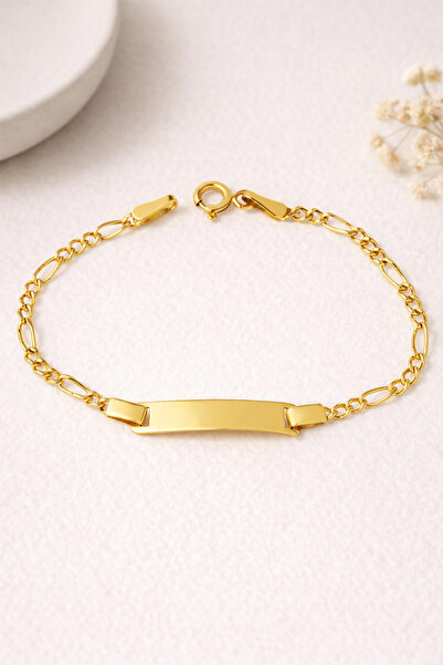 Bilezikci İsim Yazılabilen Hediyelik Altın Çocuk Künyesi