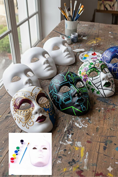 abnturk Ambalaj Boyutu 23*16cm Maske Boyama Seti Yerli Üretim Çocuklar İçin H...