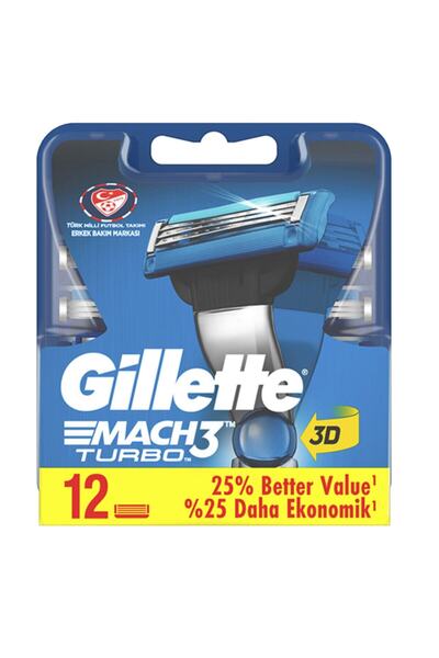 Gillette Mach3 Turbo Yedek Tıraş Bıçağı 12li