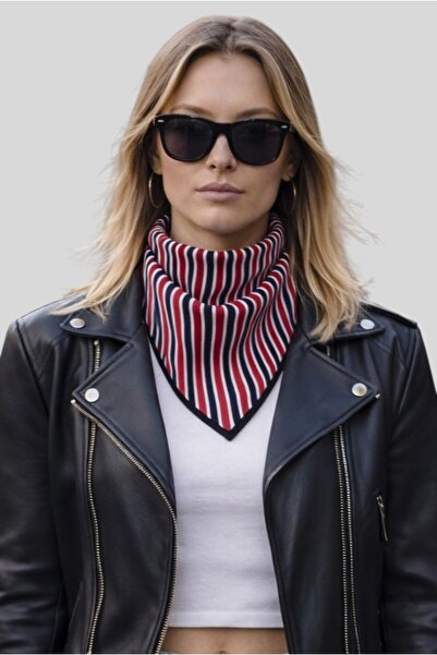 VARM Üç Renk Çizgili Triko Bandana