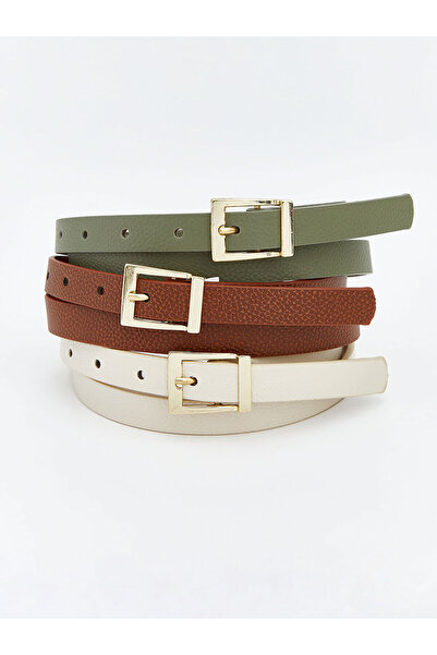 LC Waikiki Two Mt Shop Quality Lcw Accessories Khaki Plain Women's Belt