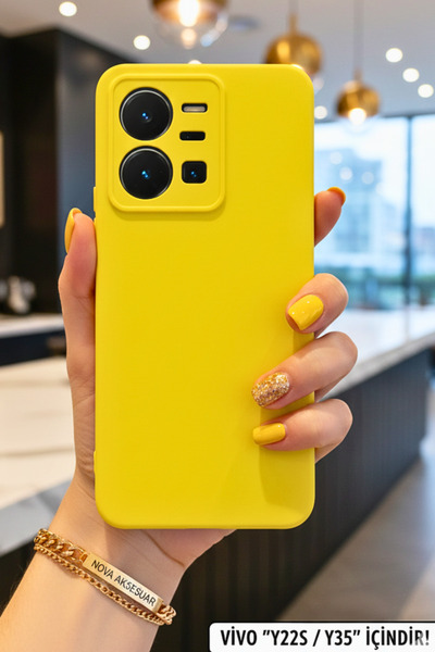 cepmoda Vivo "Y35 / Y22S" kılıf Soft Yüzey içi Kadife Pastel Renk Lansman Kap...
