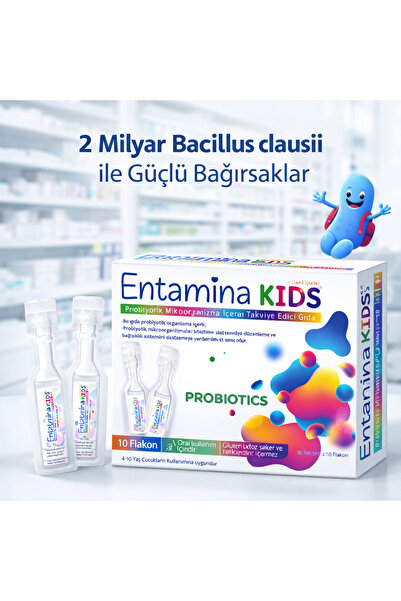 Entatmina kids 10 Flakon 2 Milyar Bacillus Clausii Sporu Içeren Probiyotik