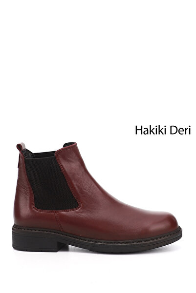 GÖNDERİ(R) حذاء تشيلسي من الجلد الطبيعي بنعل مطاطي عتيق للنساء/الفتيات باللون...