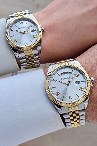 Ferrucci Gold Silver Color Dear Couple Wristwatch Stiste15