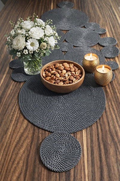 Naspar Antrasit Runner Çok Amaçlı Örtü (80X35) Tamamen Dikilerek Yapılmıştır