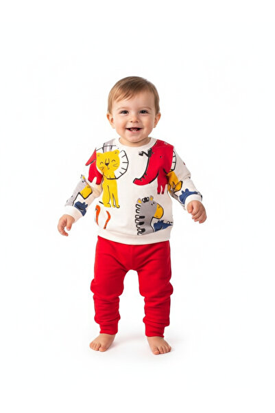 Baby Boy Set Animal Pattern Red