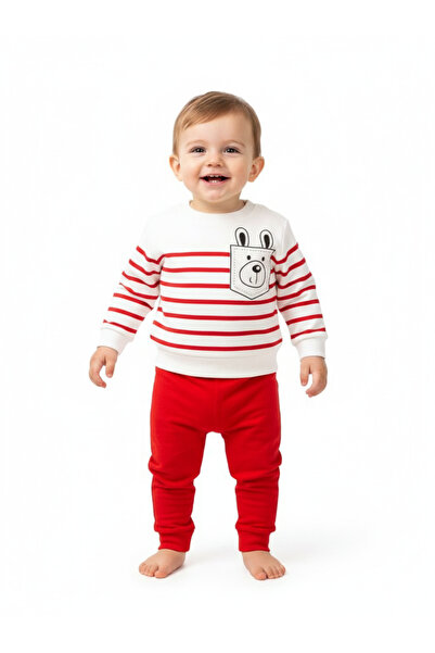 Red Striped Baby Boy Bottom Top Set