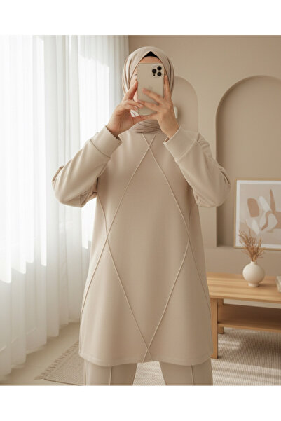 Modamorfo Çimalı İkili Takım -Bej