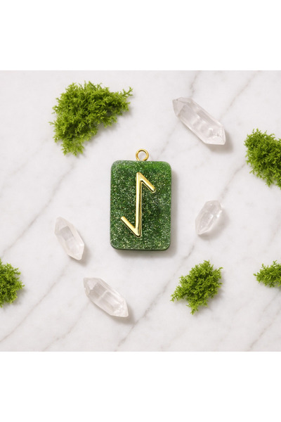 SCULTORE Sowilo Rune Kolye – Güneş, Enerji ve Mutlak Zafer I Enerji Amulets I El Yapımı Reçine Kolye Ucu