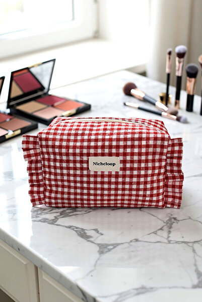 Sugar Mini Kırmızı Pötikare Makyaj Çantası