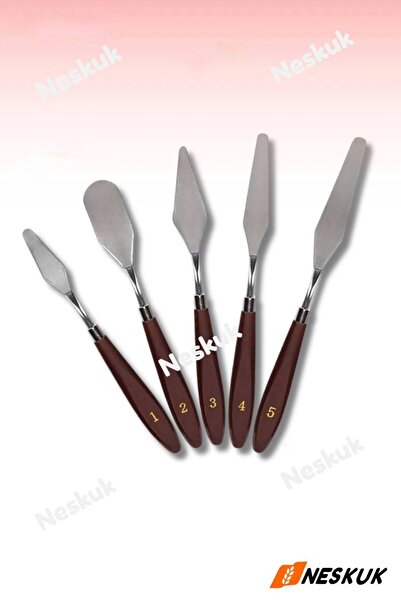 Neskuk Set of 5 Stainless Steel Spatulas and Pallet Knives