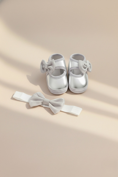 lilico Gümüş Varak Yenidoğan 0-3 Ay Bebek Patiği