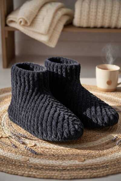 TREND PANDUF El Yapımı Örgü Ev Botları Yetişkinler İçin