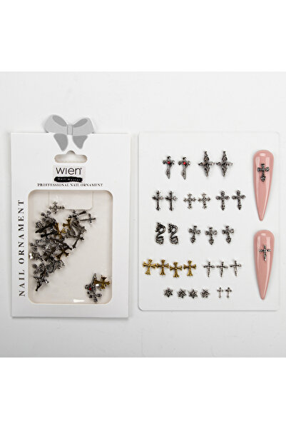 Wien Nail Master 30lu Gotik Stil Metal Tırnak Süsleme Charm Nail Art Charm Ta...