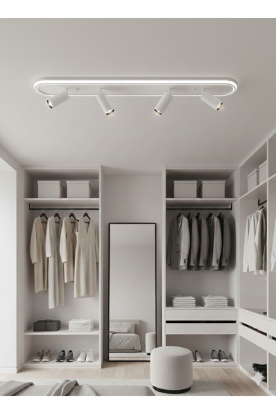 N Naturel Aydınlatma 120cm Ledli Plafonyer Avize / 4 Spotlu / 3 ışık Rengi / ...