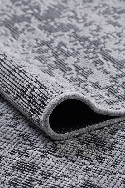 paradis Gri Şönil Kilim Makinede Yıkanabilir Kaymaz Taban Halı Yolluk