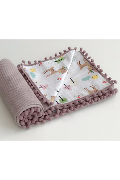 grow with muslin %100 Pamuk Çok Amaçlı Çift Katlı Müslin Battaniye (80X100)
