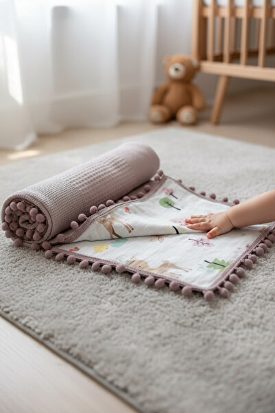 grow with muslin %100 Pamuk Çok Amaçlı Çift Katlı Müslin Battaniye (80X100)