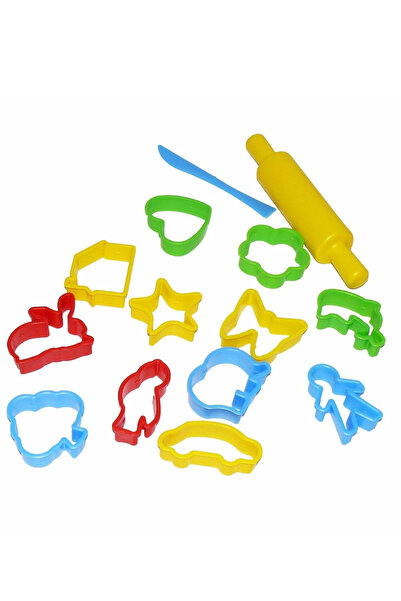 Kids Like Mixed Color 10 Piece Play Dough Mold Set with Roller and Cutter