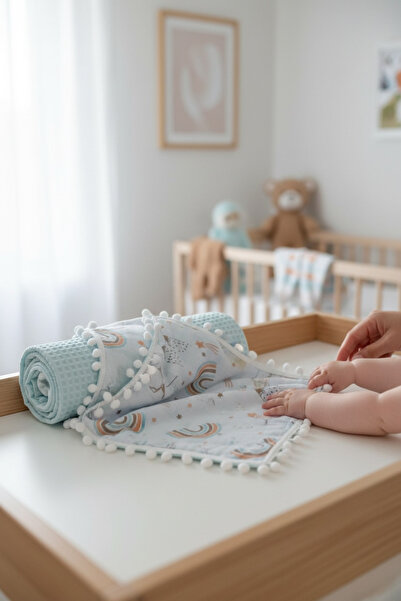 grow with muslin %100 Pamuk Çok Amaçlı Çift Katlı Müslin Battaniye (80X100)