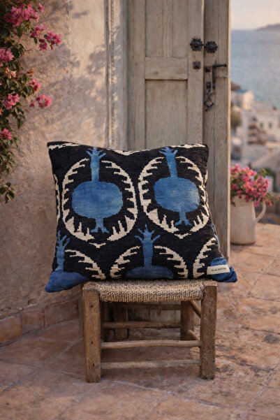 Alacastore Κάλυμμα μαξιλαριού ριχτάρι από ύφασμα από λινό μοτίβο Ikat