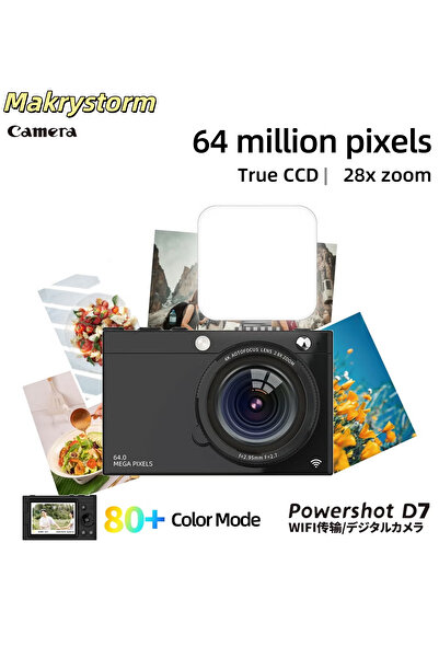 Makrystorm 4K Vlogging Digital Camera high Definition Display , 64MP Digital Camera With 64GB TF card