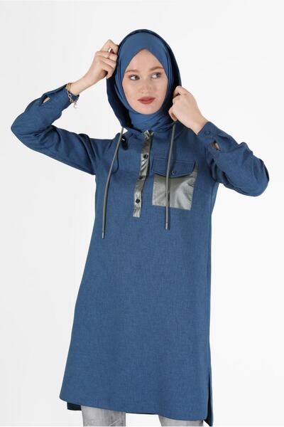 Alvina TUNICĂ CU GUGĂ DETALIU BUzunar 42225