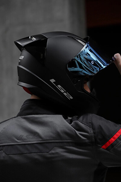 LS2 Rapıd 2 Race Mat Siyah Kask (Mavi Vizörlü + Spoıler)