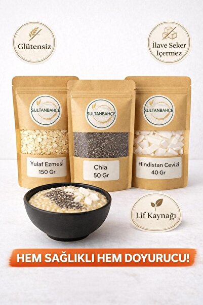 sultanbahçe Chia ( Çiya ) Tohumlu Tropik Fit Bowl Seti | Yulaf - Hindistan Ce...