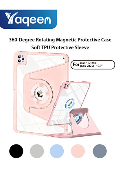 yaqeen جراب iPad 11th Gen (A16 2025) وiPad 10th 10.9 بوصة، جراب iPad يدور 360...