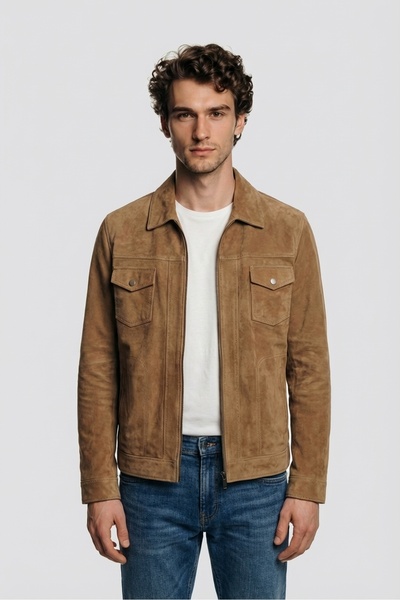 Elle Shoes Vizon Deri Erkek Ceket